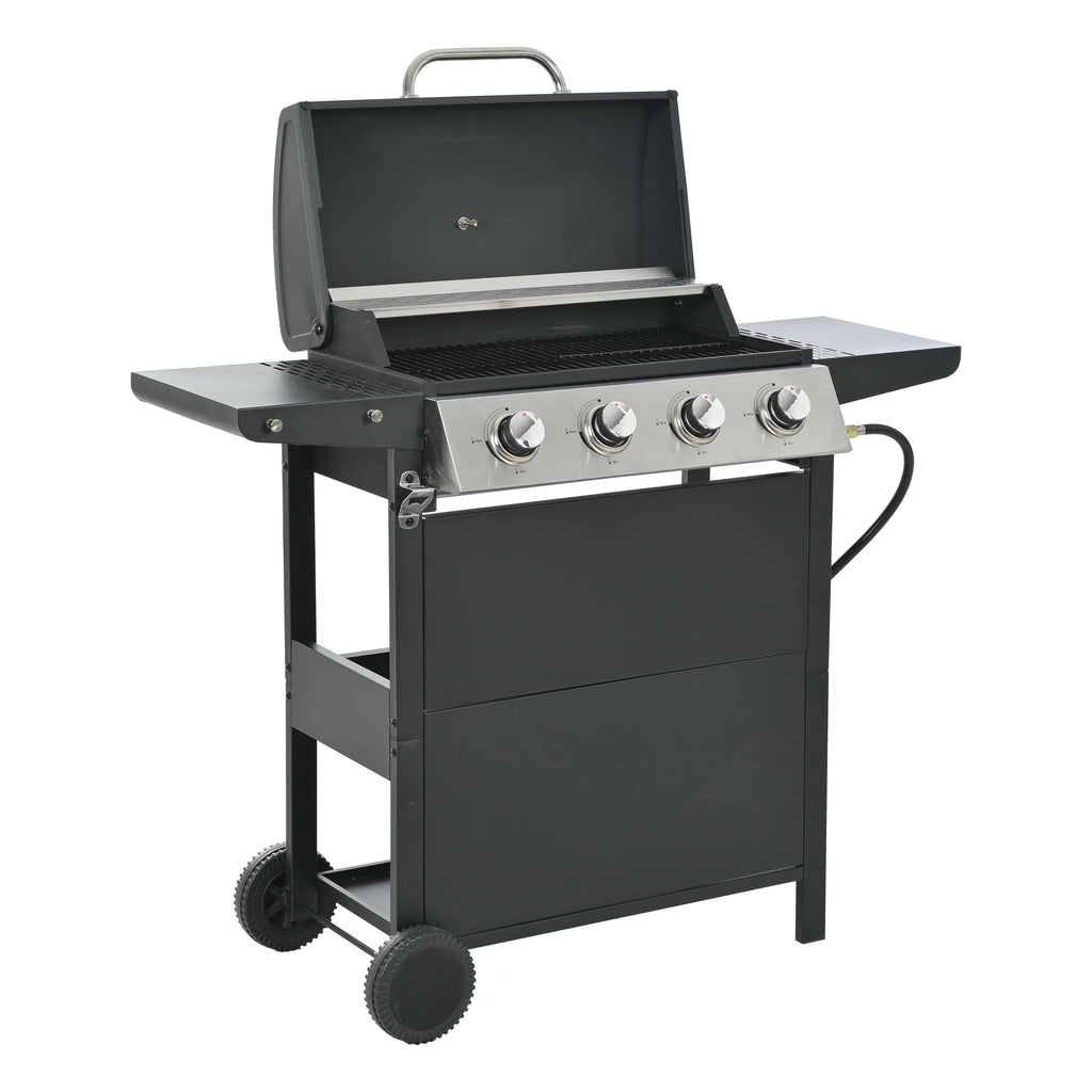 Stainless Steel 4-Burner Gas Grill with Porcelain-Enamel Cooking Grates X659