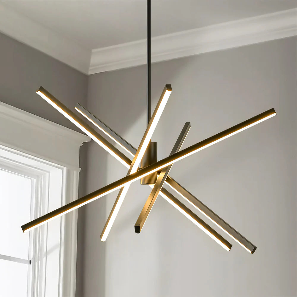 5-Light Aluminum Dimmable LED Linear Chandelier X4369