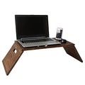 Walnut Wooden Laptop Stand with Phone Holder and Foldable Legs W686
