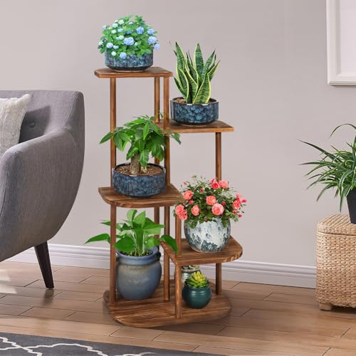 5 Tier Wood Plant Stand L836206