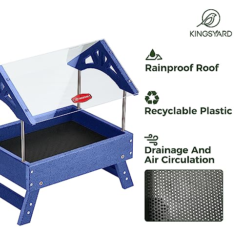 Brown Recycled Plastic Platform Bird Feeder, 5 LBS Large Capacity X73461