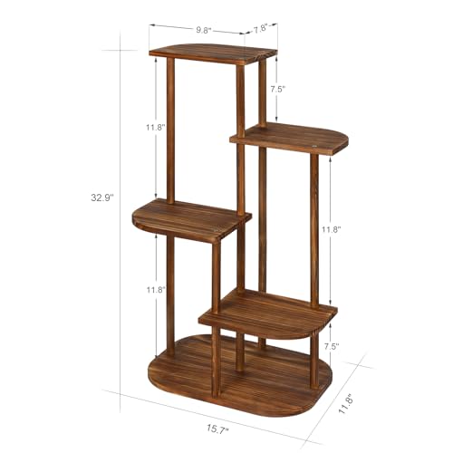 5 Tier Wood Plant Stand L836206