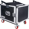 8U PA DJ Pro Audio Rack Case with 13U Slant Mixer Top and Casters W14745