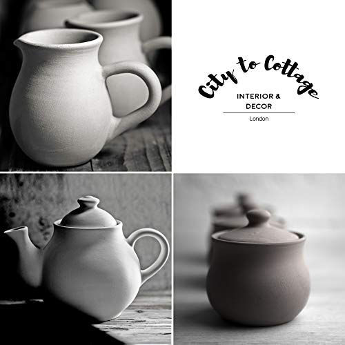 Black and White Polka Dot Large Ceramic 1.7l 60oz 4-6 Cup Teapot Milk Jug Sugar Bowl Set T65228