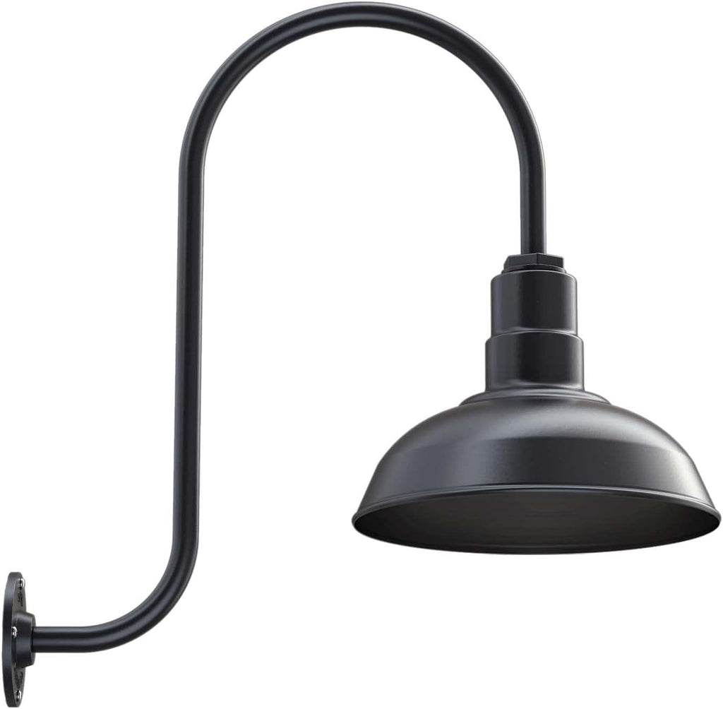 12 inch Dome Gooseneck Outdoor Wall Mounted Barn Light P8431