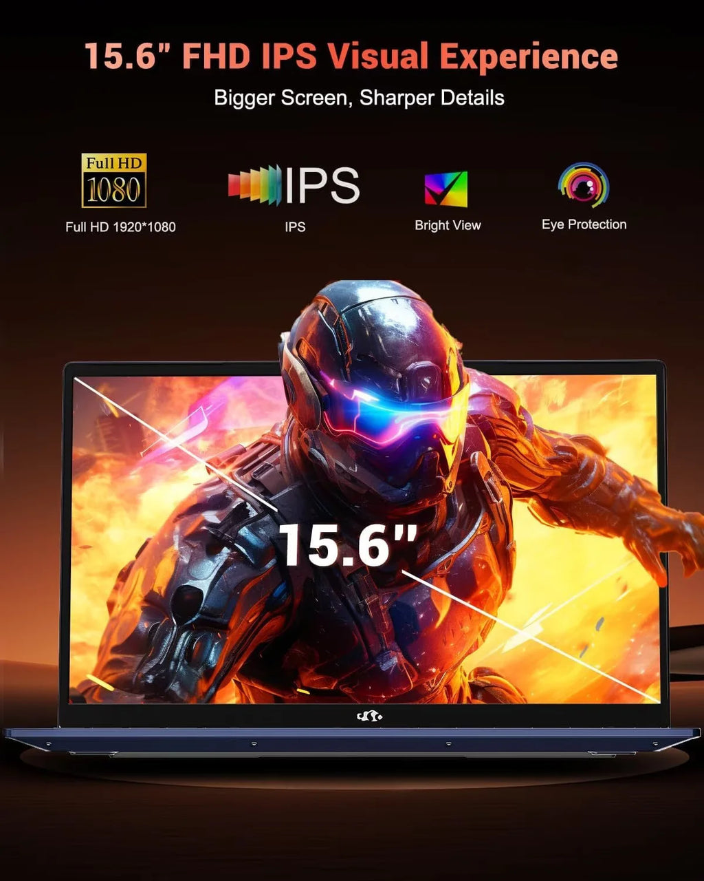 15.6" Gaming Laptop IPS FHD AMD Ryzen 7 8745HS Radeon 780M GPU 32GB DDR5 RAM 2TB SSD 100W Type-C Fingerprint USB-C 4.0 Backlit Keyboard C581