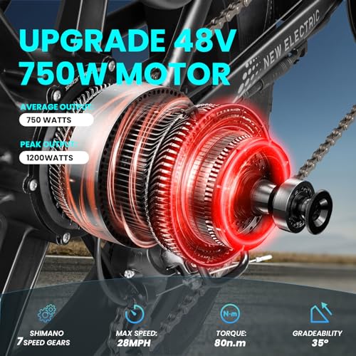 750W 48V 13AH 20” x 4.0" Folding Fat Tire Electric Bike K138339