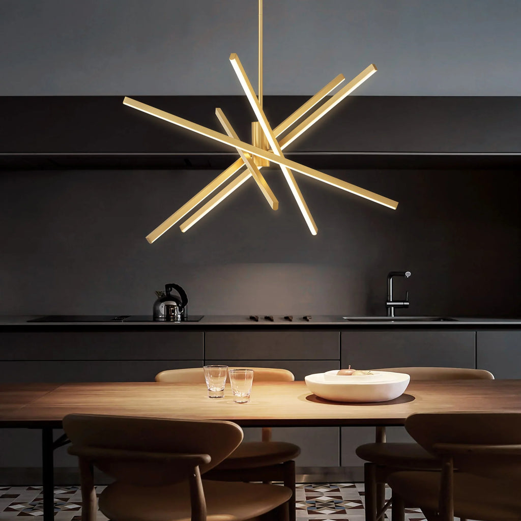 5-Light Aluminum Dimmable LED Linear Chandelier X4369