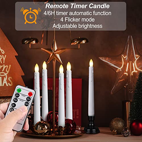 6PCS Flameless Taper Candles with Remote, 8 Inch Battery Operated LED Window Candle Lights (Ivory) Z796186