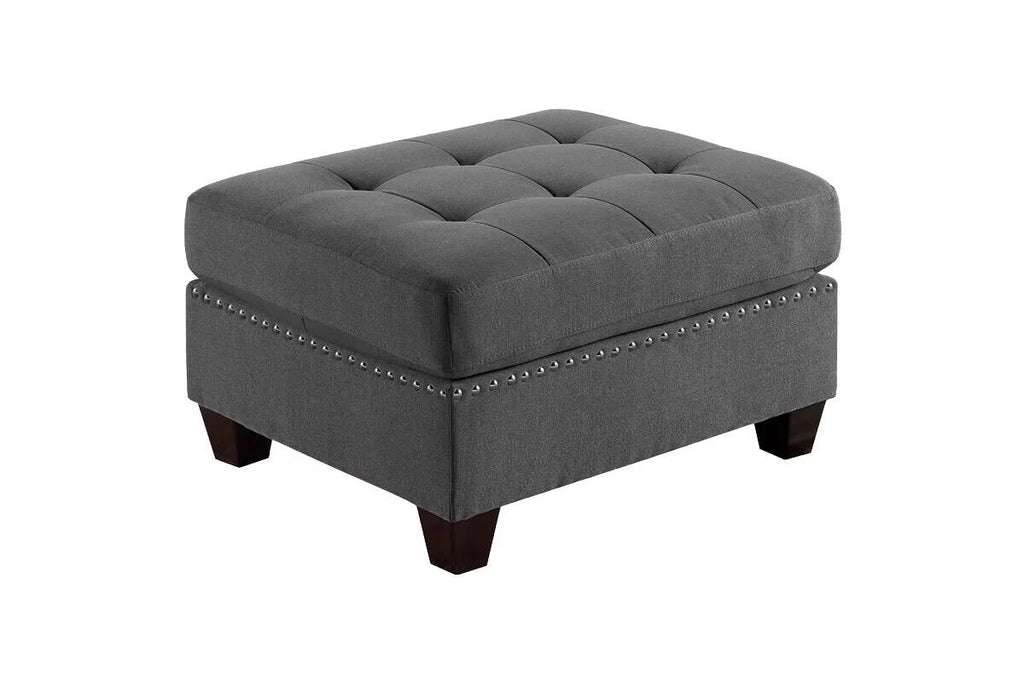 Gray Fabric 6pc U-Sectional Couch with 2 Corner Wedge, 2 Armless Chairs, 2 Ottomans F80276