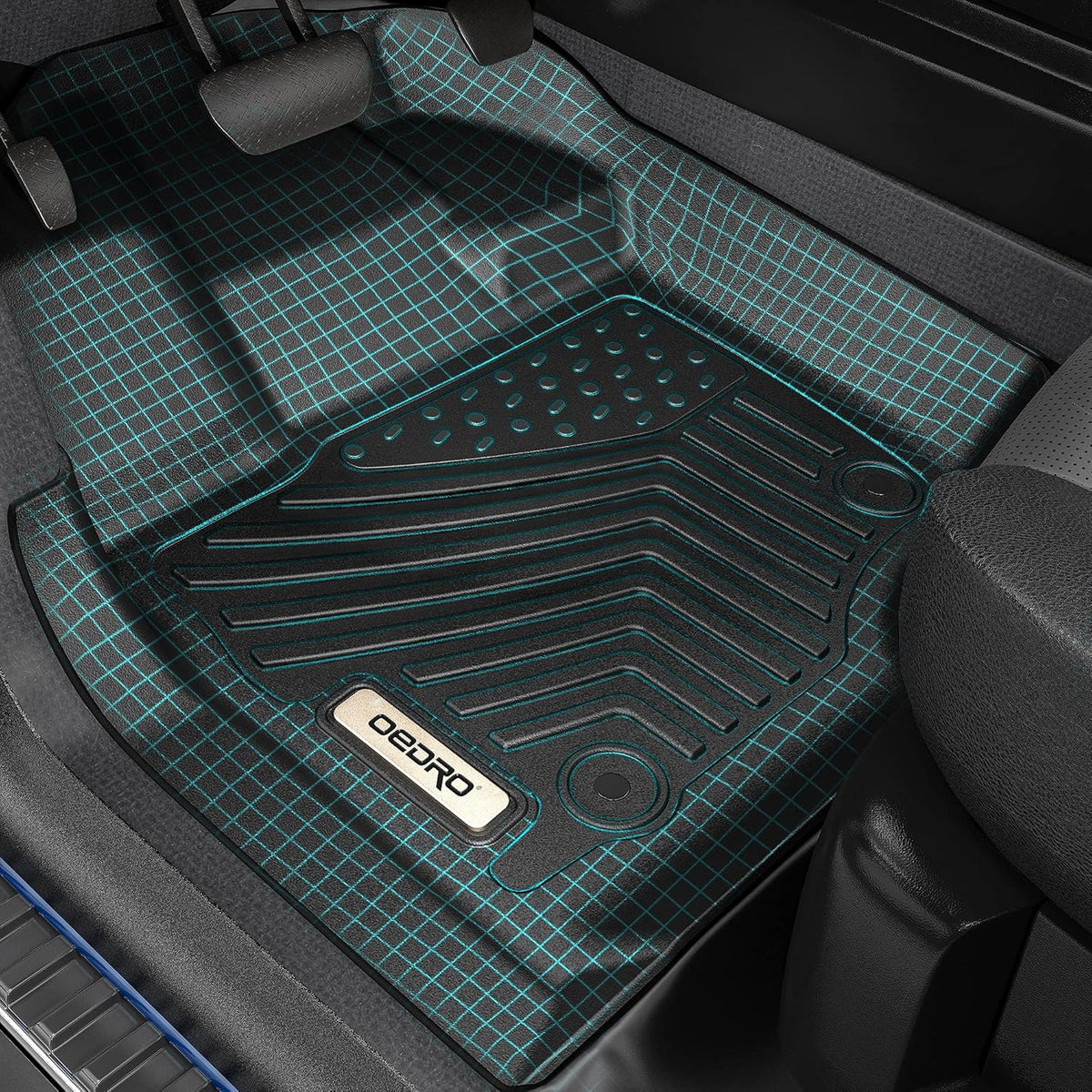 Black 2 Row TPE Floor Mats Q64721