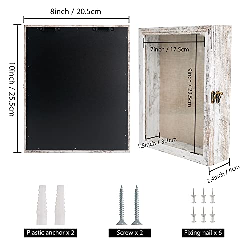 11x14 Shadow Box Frame with Linen Back, Real Glass Door, Rustic Black E962