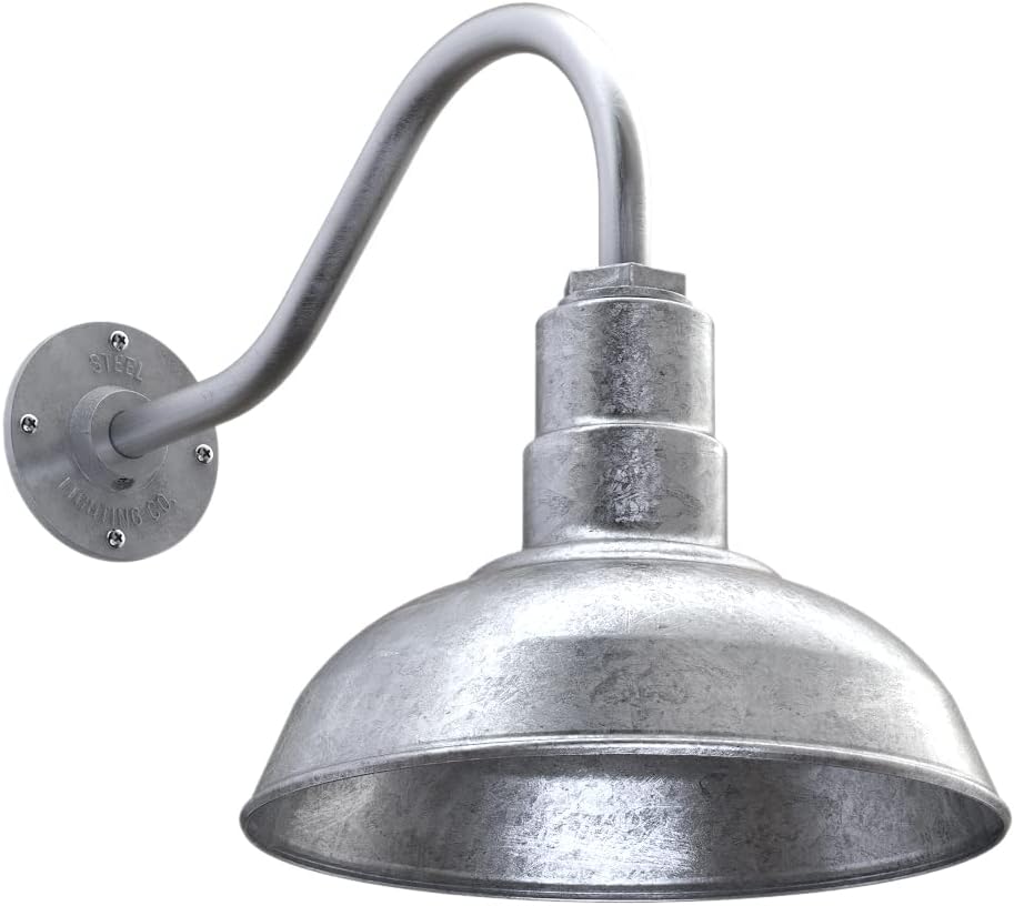12 inch Dome Gooseneck Outdoor Wall Mounted Barn Light P8431