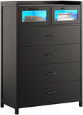 6 Drawer Wooden Dresser with LED Lights F8213