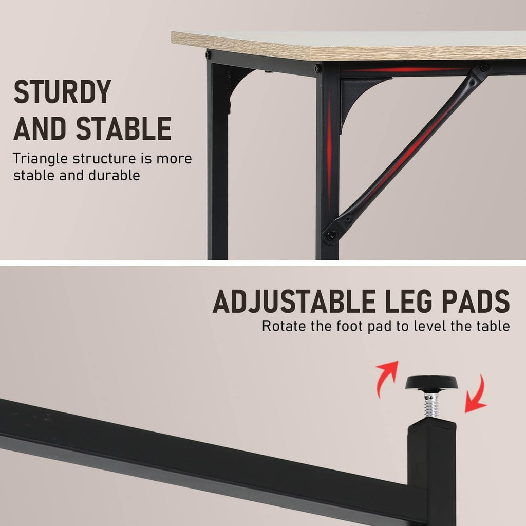 Black Wood and Metal Computer Desk D32052