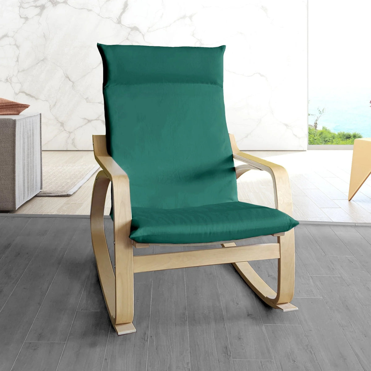 Velvet Forest Green Chair and Ottoman Covers M1130