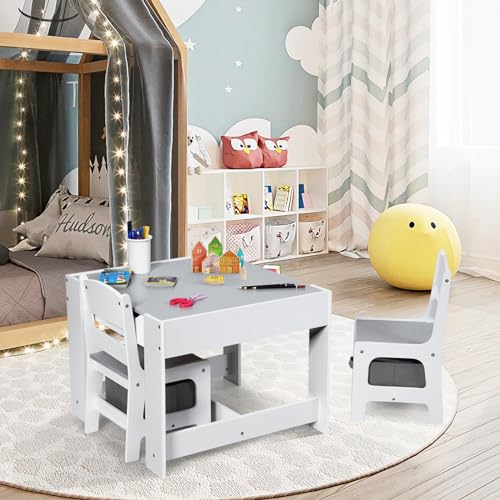 Pink Kids Table and Chair Set with Storage O89029