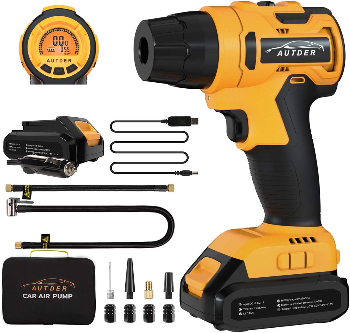 Portable 12V 140 PSI Tire Inflator Air Compressor I46996