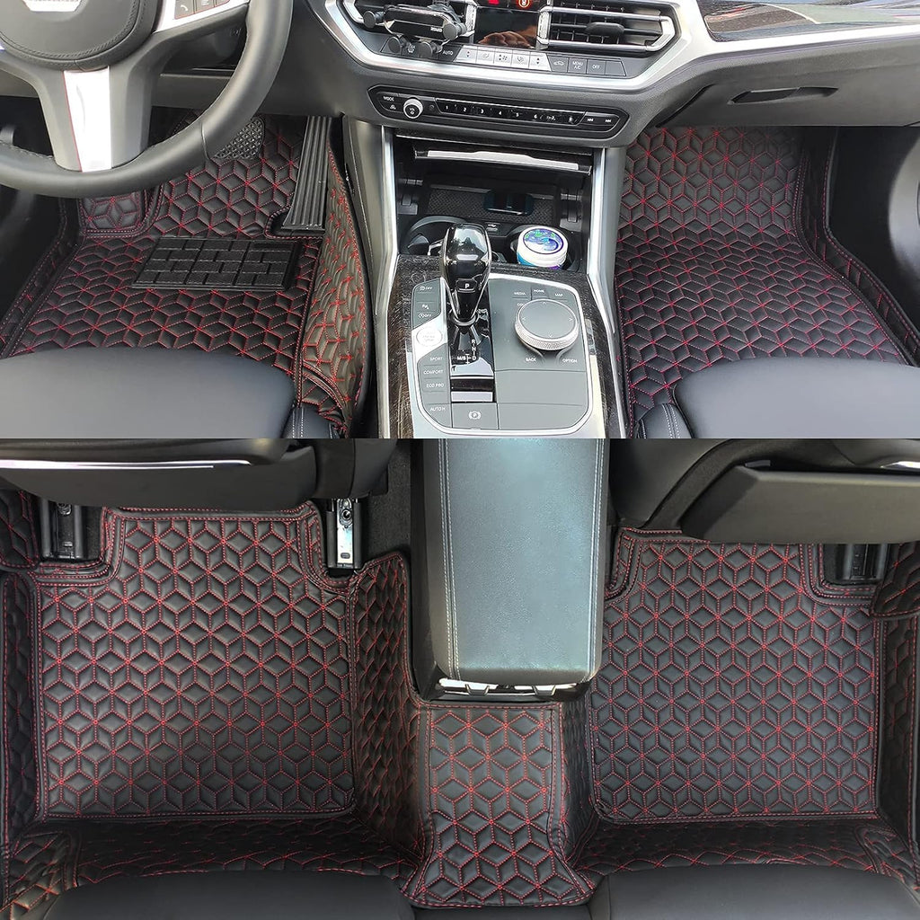 Black Leather Car Floor Mats N94486