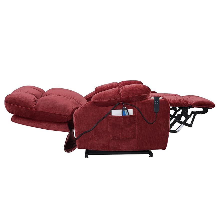 Red Power Lift Recliner Chair with Massage and Heat I3383