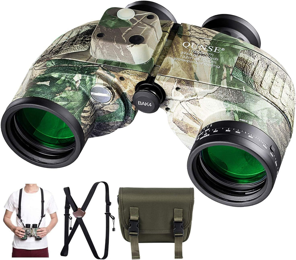 10x50 Camouflage Binoculars with Compass and Rangefinder B12091