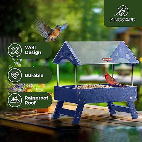Brown Recycled Plastic Platform Bird Feeder, 5 LBS Large Capacity X73461