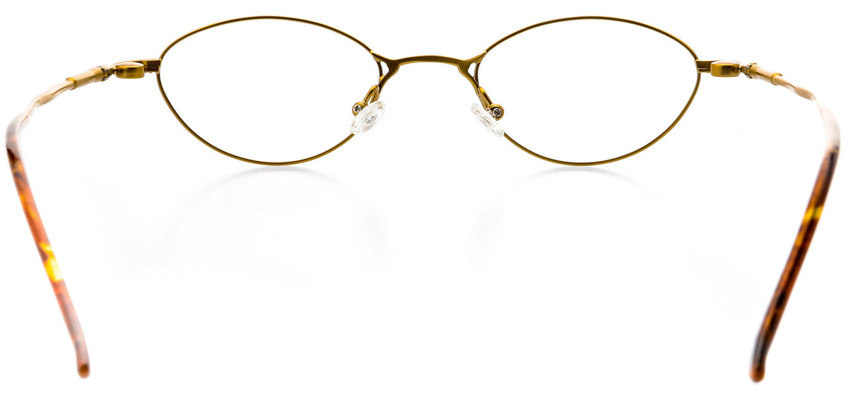 Oval Shape Metal Full Rim Prescription Eyeglasses, Bronze Antique Gold P741321