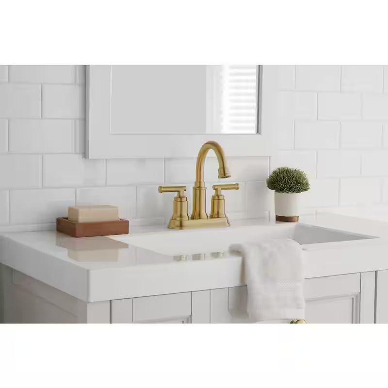 2-Handle High-Arc Bathroom Faucet in Matte Gold I90481