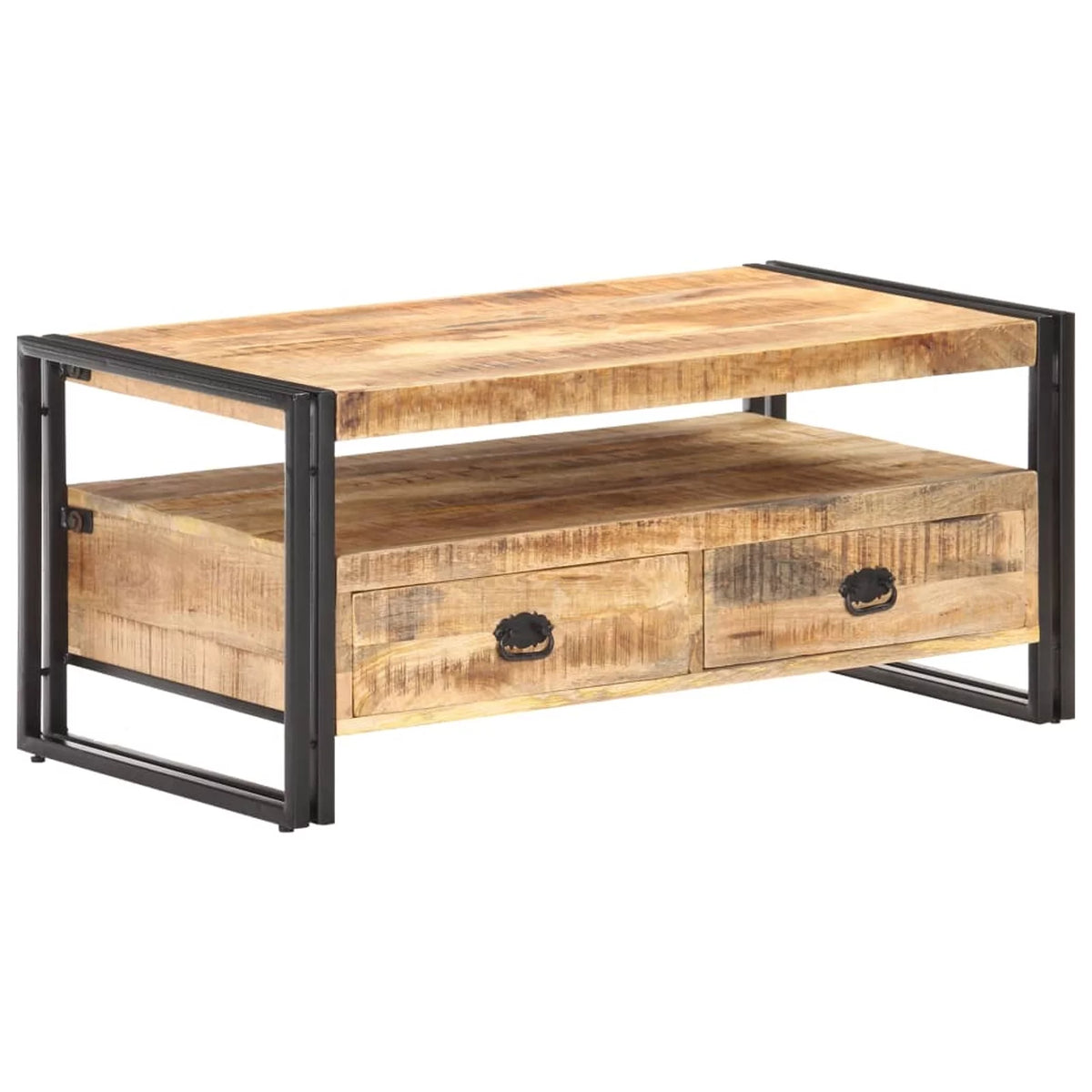 Wooden Coffee Table with Storage Shelf and 2 Drawers Y2347