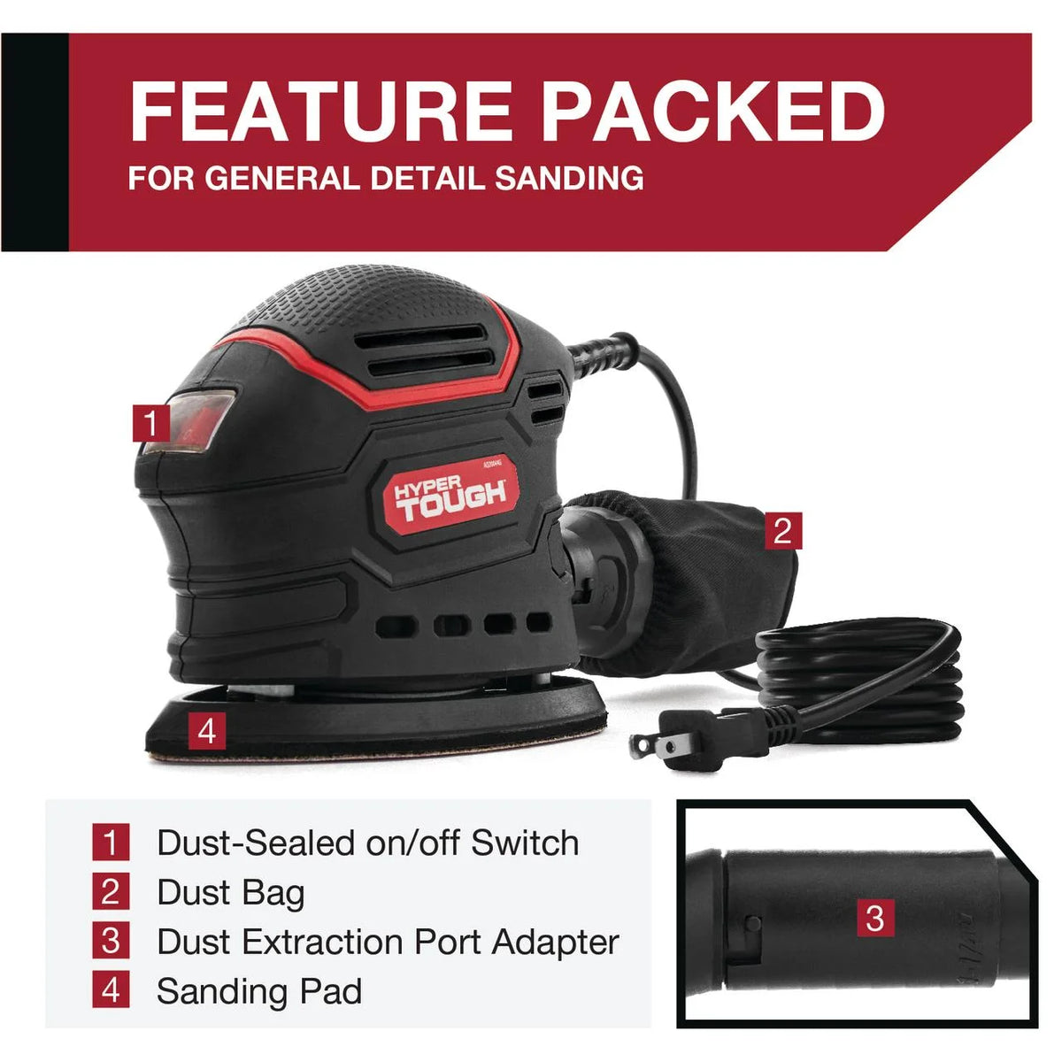 1.5 Amp Corded Detail Sander with Dust Bag X19302
