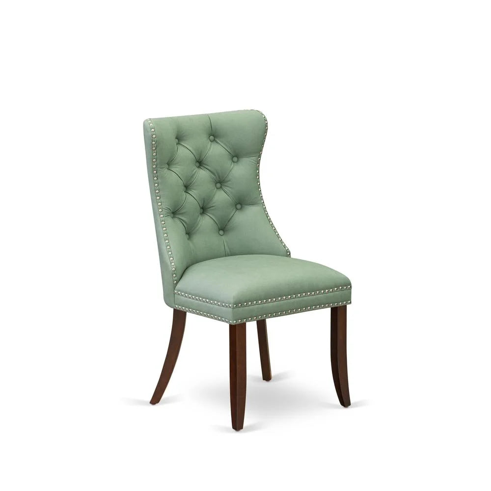 Willow Green faux leather Upholstered Dining Chairs, Set of 2 A719
