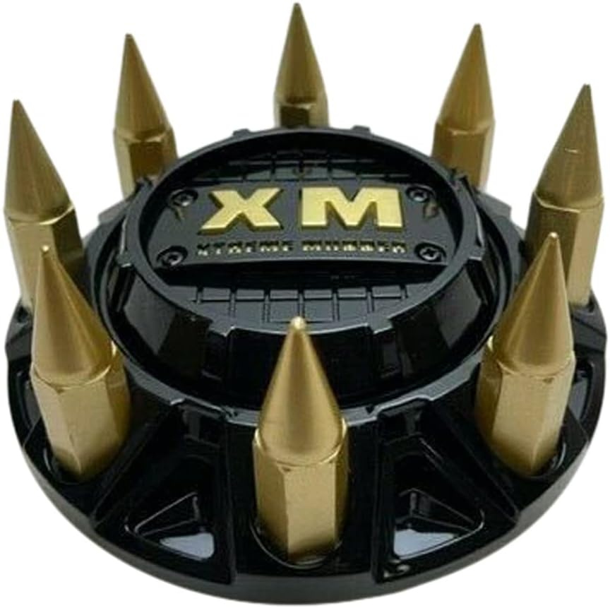 Gloss Black Gold Spikes Wheel Center Cap Pack of 2 Y1110