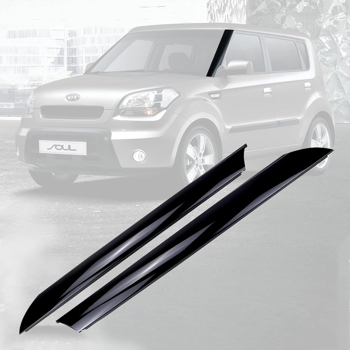 Gloss Black Windshield Pillar Trim Panel Molding Pack of 2 A706433