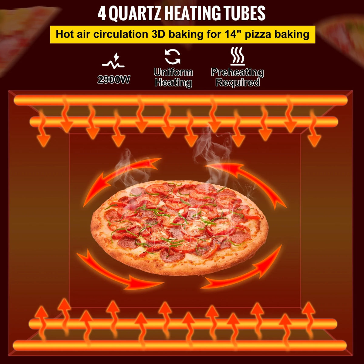 Stainless Steel Countertop Conveyor Pizza Oven for 14" Pizza M106872