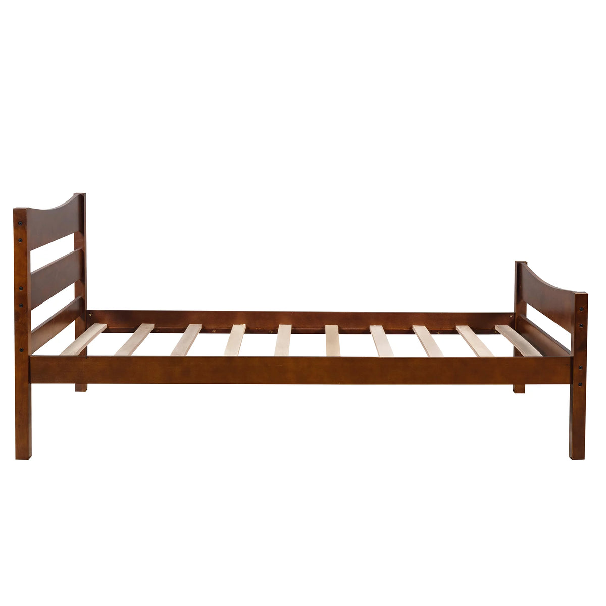 White Twin Size Solid Wood Platform Bed Frame with Headboard and Footboard G524867