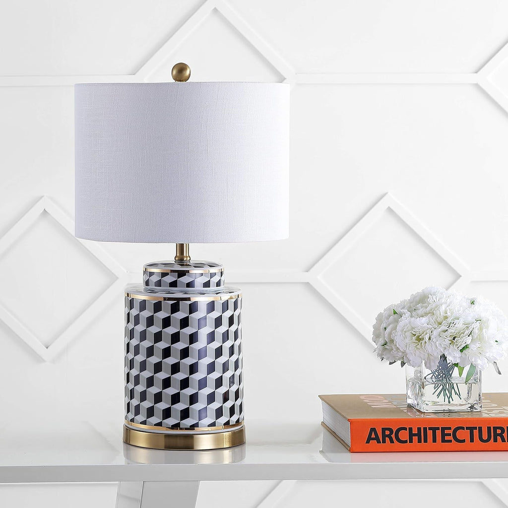 Black/White Ceramic/Metal LED Table Lamp N590296