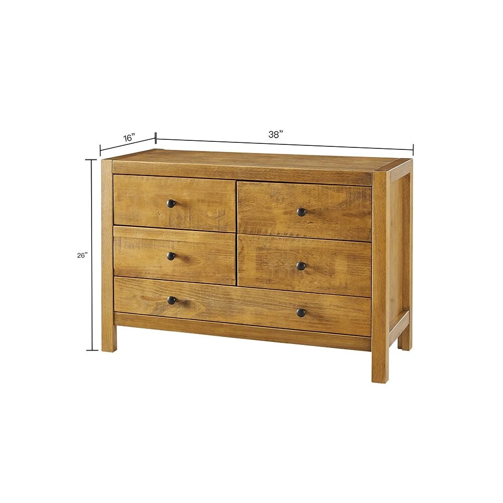 Rustic Wood 5-Drawer Dresser X751833