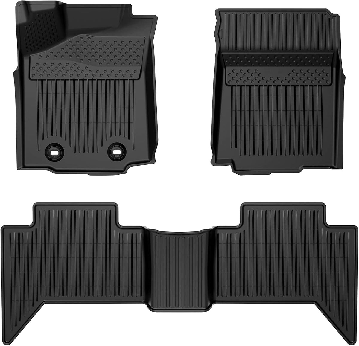 Black All-Weather Heavy Duty TPE Rubber Floor Mats Liners H626809