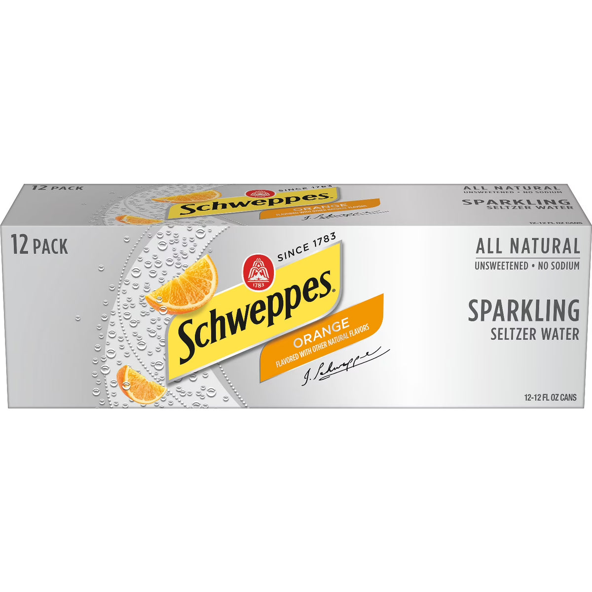Orange Sparkling Seltzer Water, 12 fl oz cans, 12 pack B5919
