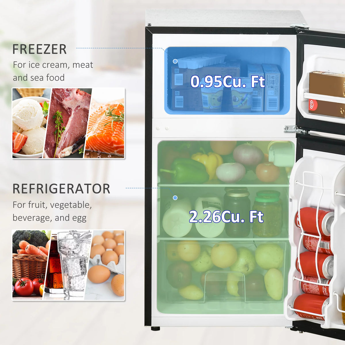 3.2 Cu.Ft Mini Fridge with Freezer L860