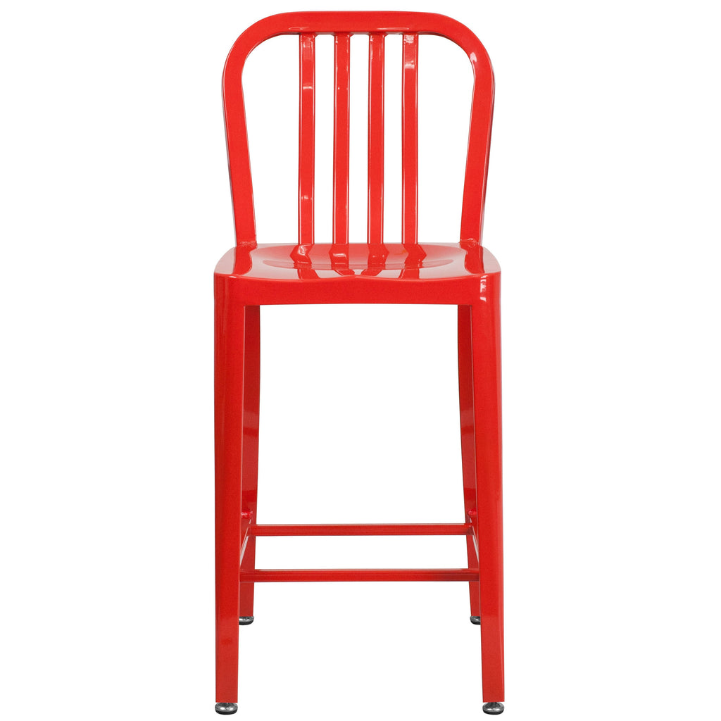 Red Metal Counter Stools O806