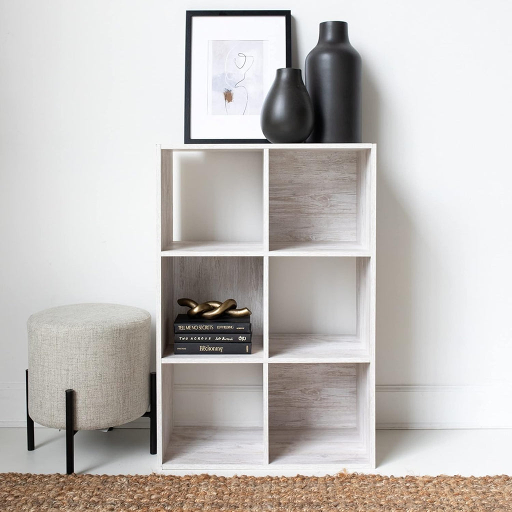 Natural Brown 3 Cube Storage Organizer Bookcase L540916