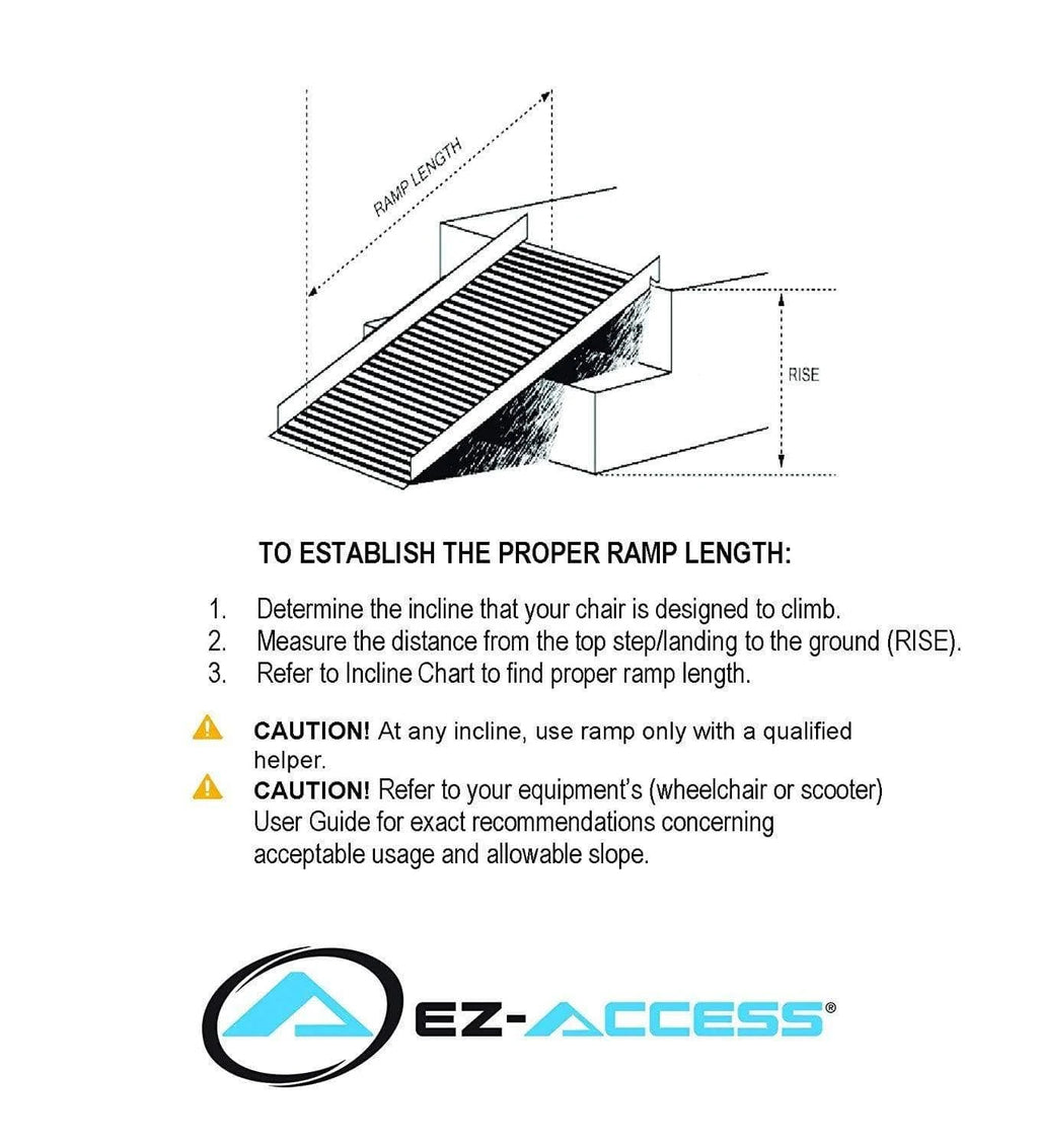 Portable Solid Surface Mobility Ramps with Two-Line Handrails - 3 Foot Z359