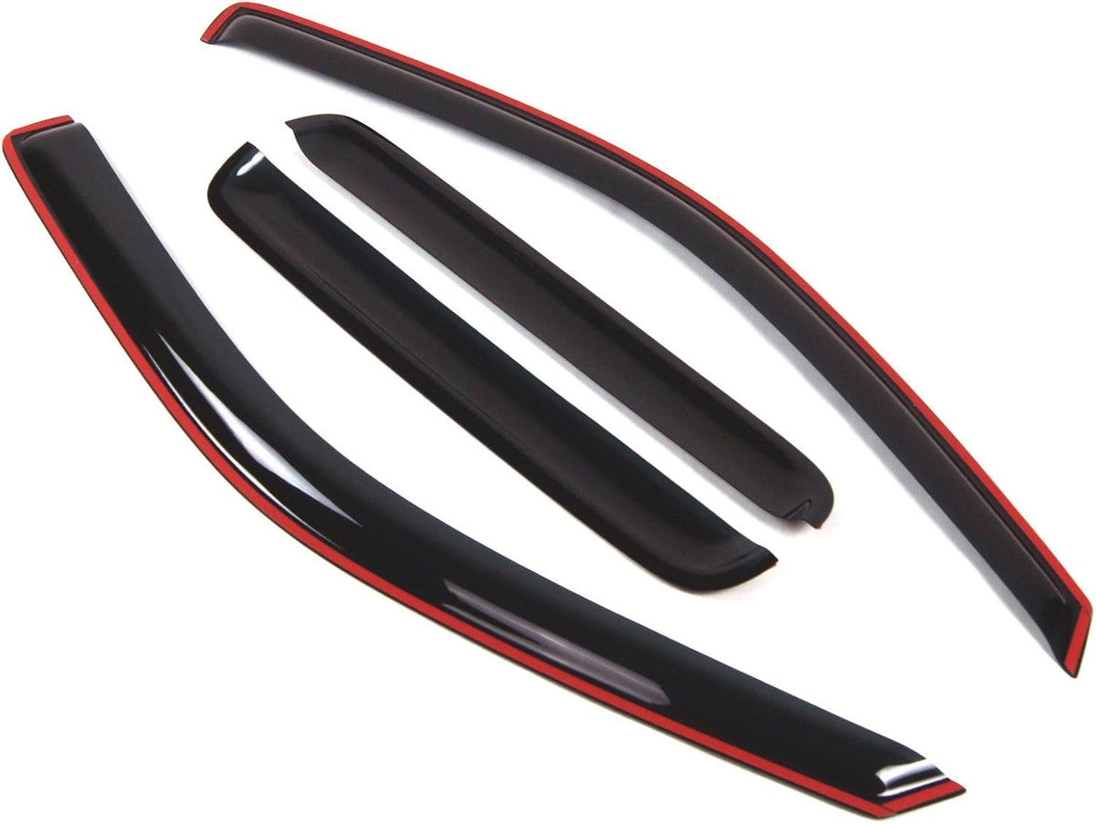 Dark Smoke 4 Pcs Set In-Channel Window Visor Rain Guard A6227