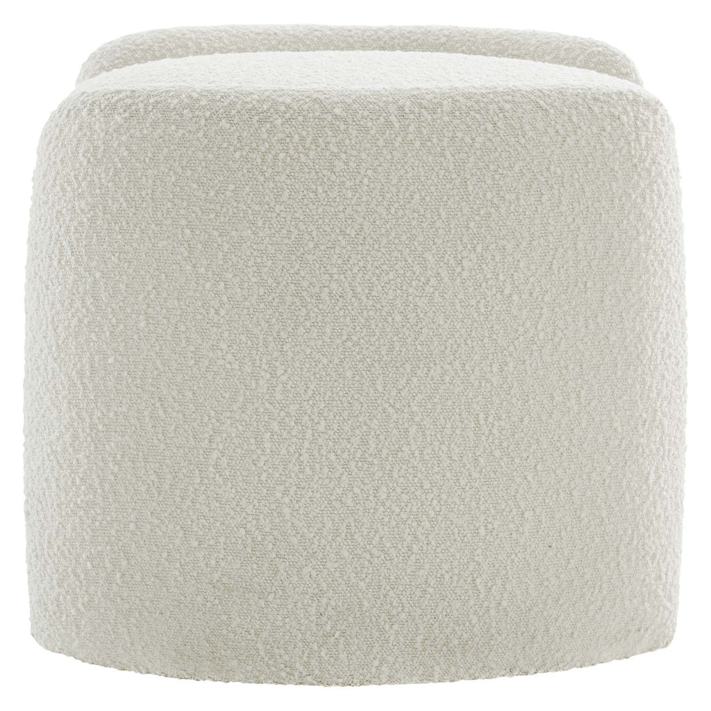Ivory White Fabric Ottoman Accent Chair K884