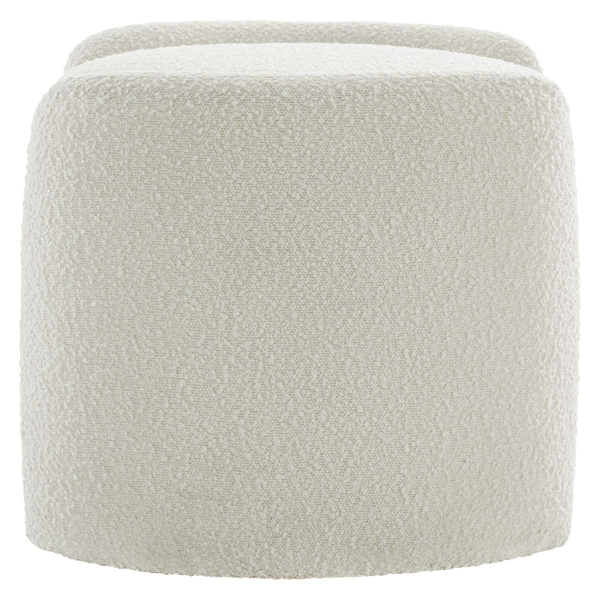Ivory White Fabric Ottoman Accent Chair K884
