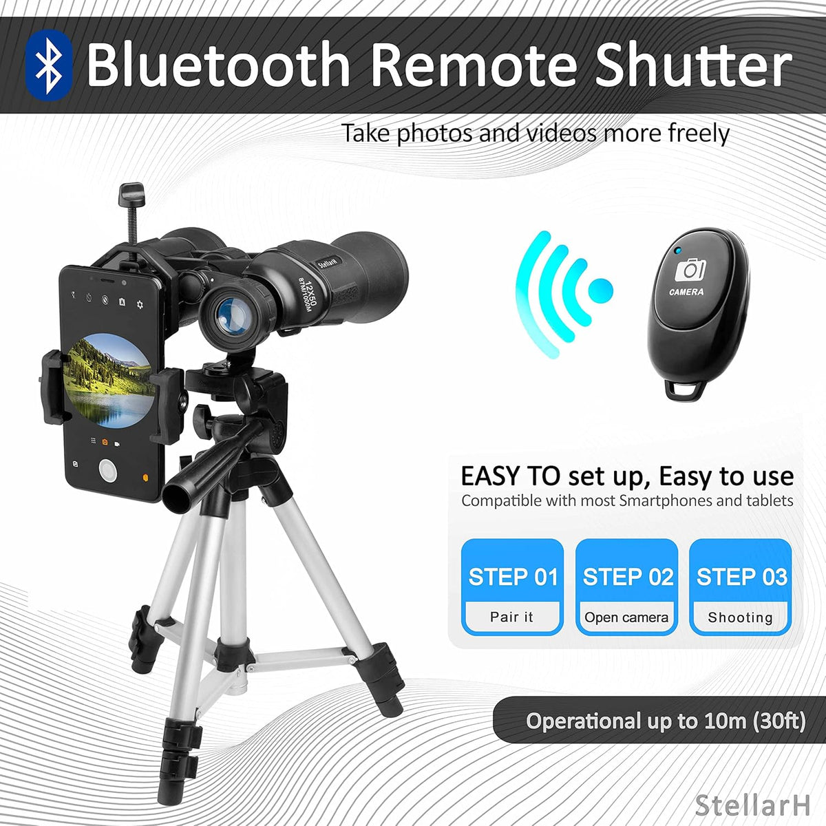12x50 HD Full Size Binoculars with Photography Kit J682074