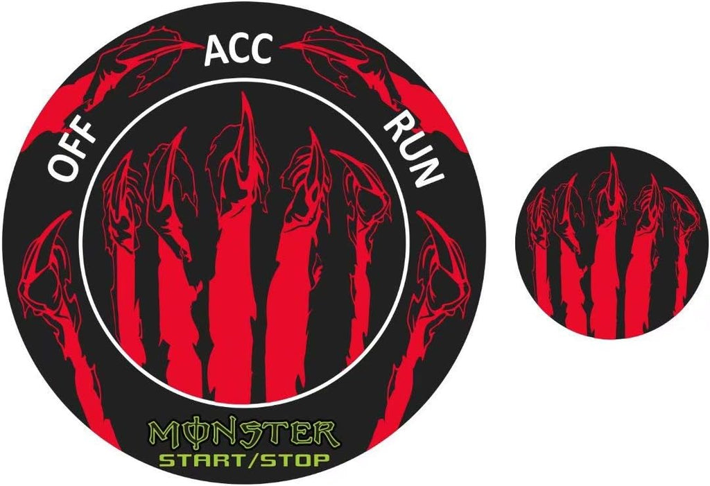 Engine Start Stop Button Overlay Ruby Red Sticker Emblem J274