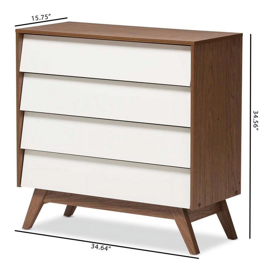 4 Piece 4 Drawer Chest 6 Drawer Dresser and 2 Nightstands Z4678