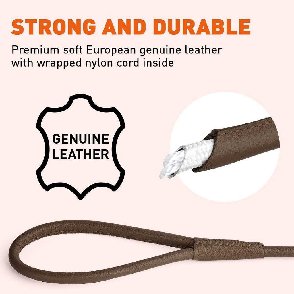 Soft Leather Round Leash L9224